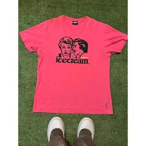 Icecream Graphic Print Pink T-Shirt
